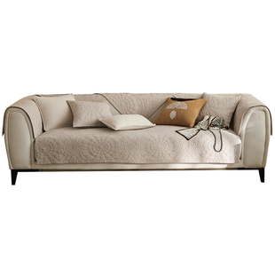 2025新款纯棉沙发垫布四季通用固定防滑坐垫轻奢三座一贵妃全套罩