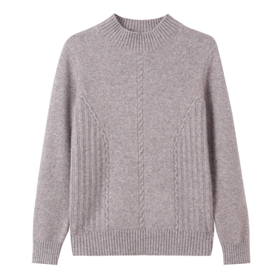 恒源祥纯羊毛衫女秋冬半高领洋气妈妈加厚保暖毛衣套头羊绒针织衫