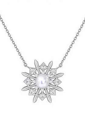 《银霜花》原创纯银天然珍珠项链