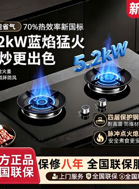 上门安装包拆旧新飞燃气灶双灶家用台式天然气液化气灶5.2kw
