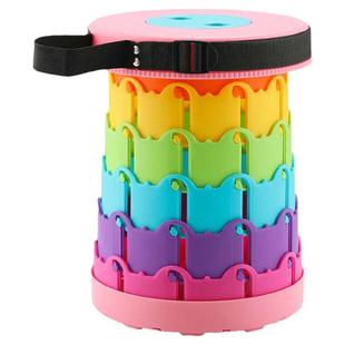 折叠凳户外儿童彩虹凳便携伸缩凳可调节收缩凳子钓鱼凳电动车坐椅