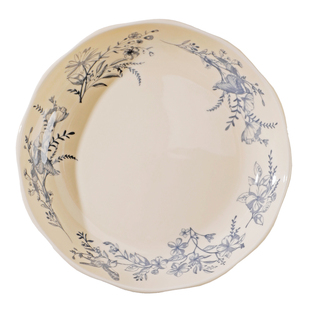 盘子法式中古蔚蓝梦境蓝花卉陶瓷甜品盘蛋糕盘复古下午茶盘西餐盘