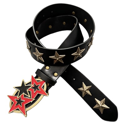 DFDG古铜星星y2k铆钉金属扣皮带