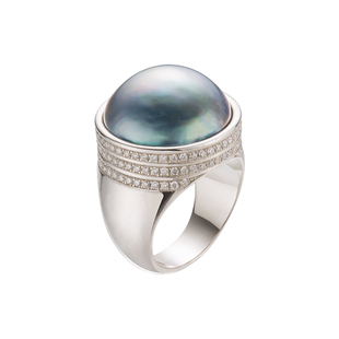 SUDROV素觉戒指 轻奢高级感蓝色马贝戒指个性时尚925银指环女