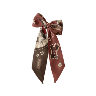 奥松原创暖冬小马新年礼物文创系脖长条颈饰腰带绑包发带红色丝巾