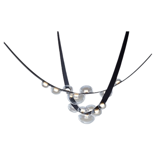 现代简约餐厅皮革吊灯北欧创意个性艺术样板房客厅休闲区玻璃灯具