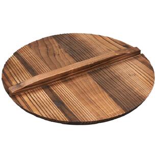 木锅盖家用杉木炒锅盖通用圆形32cm实木头农村柴火灶单独盖子