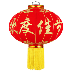 2026新款150直径1米绒布欢度佳节大红灯笼新年物业单位大门口春节
