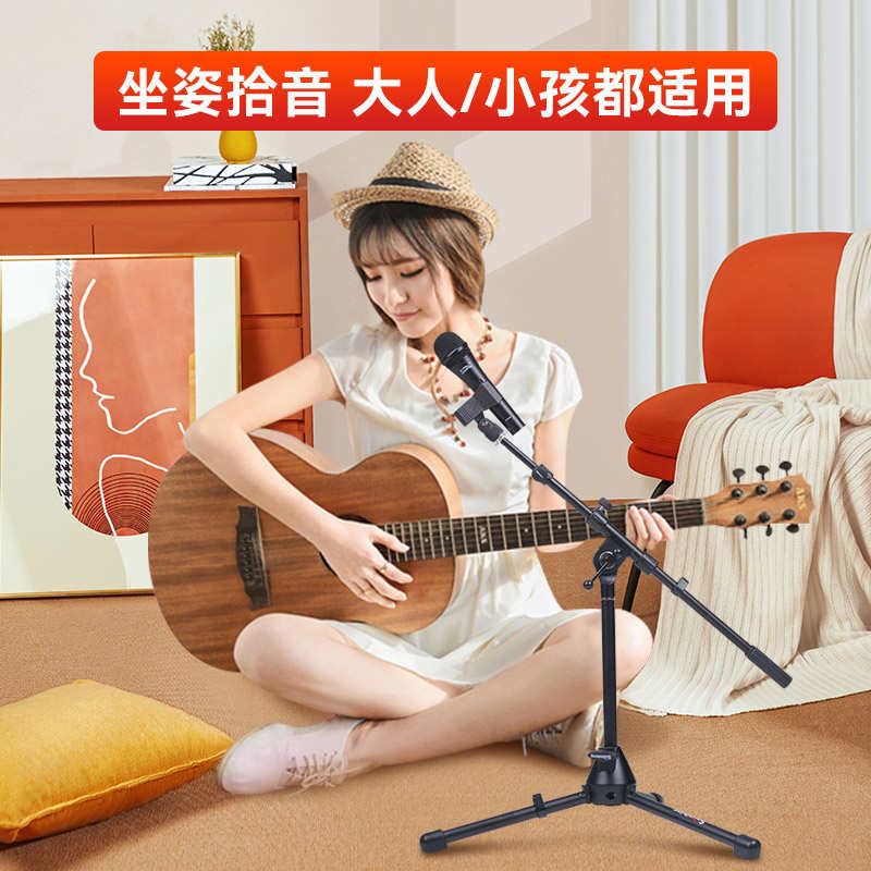 soundking音王S19 麦克风小型拾音支架三脚架落地式金属架麦架