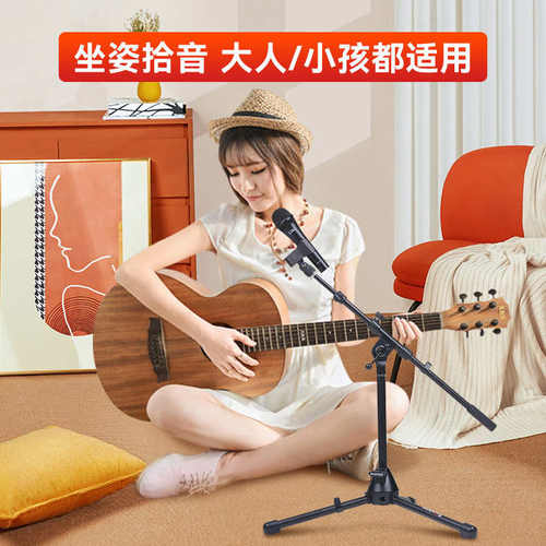 soundking音王麦克风小型拾音支架三脚架落地式金属架麦架架子鼓