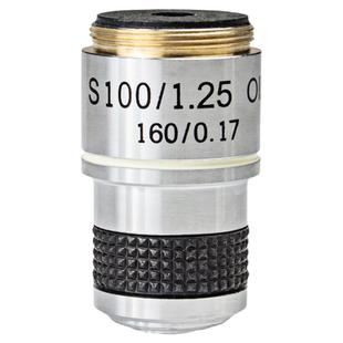 生物显微镜通用185消色差铜物镜4倍/10倍/20倍/40倍/60倍/100倍