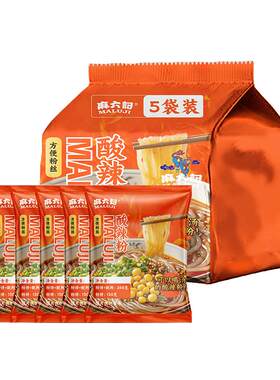 麻六记酸辣粉266g袋装粗湿粉粉丝粉条速食冲泡方便速食旗舰店