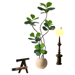 仿真植物琴叶榕落地盆栽室内大型仿生绿植摆件客厅轻奢装饰花假树