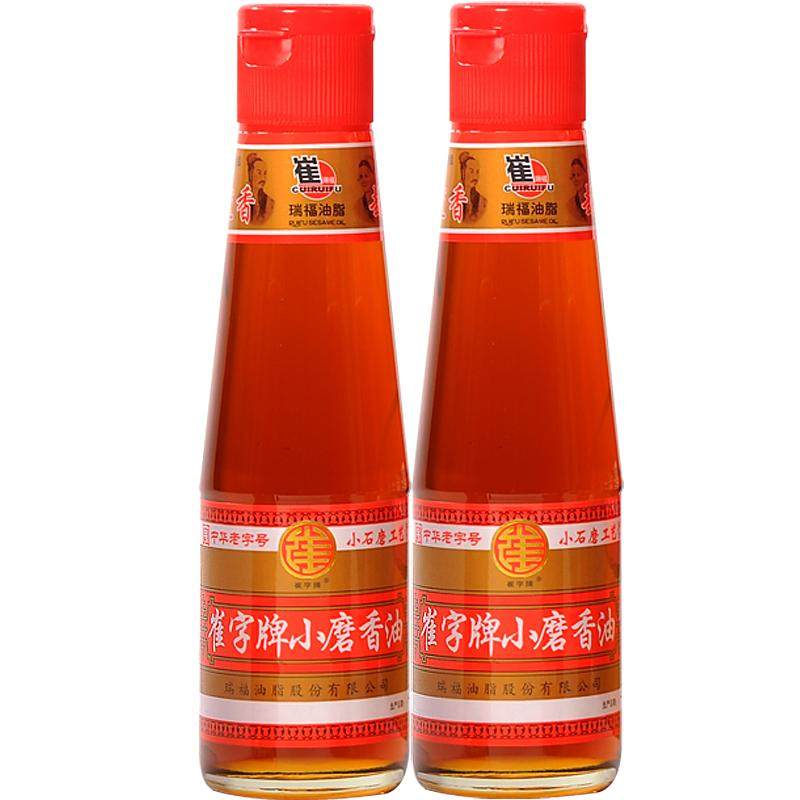 崔字牌218ml小磨香油芝麻油厨房炒菜火锅调料蘸料中华老字号特产