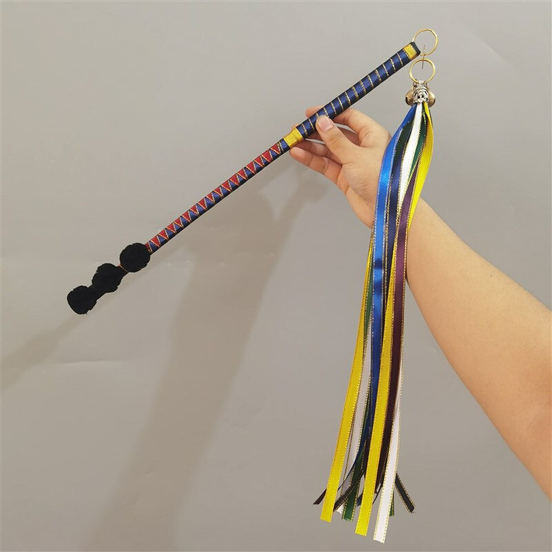 促销文王鼓鞭  k二神鼓藤条鞭 武王鞭人毛球软鞭   牛皮大神鼓鞭