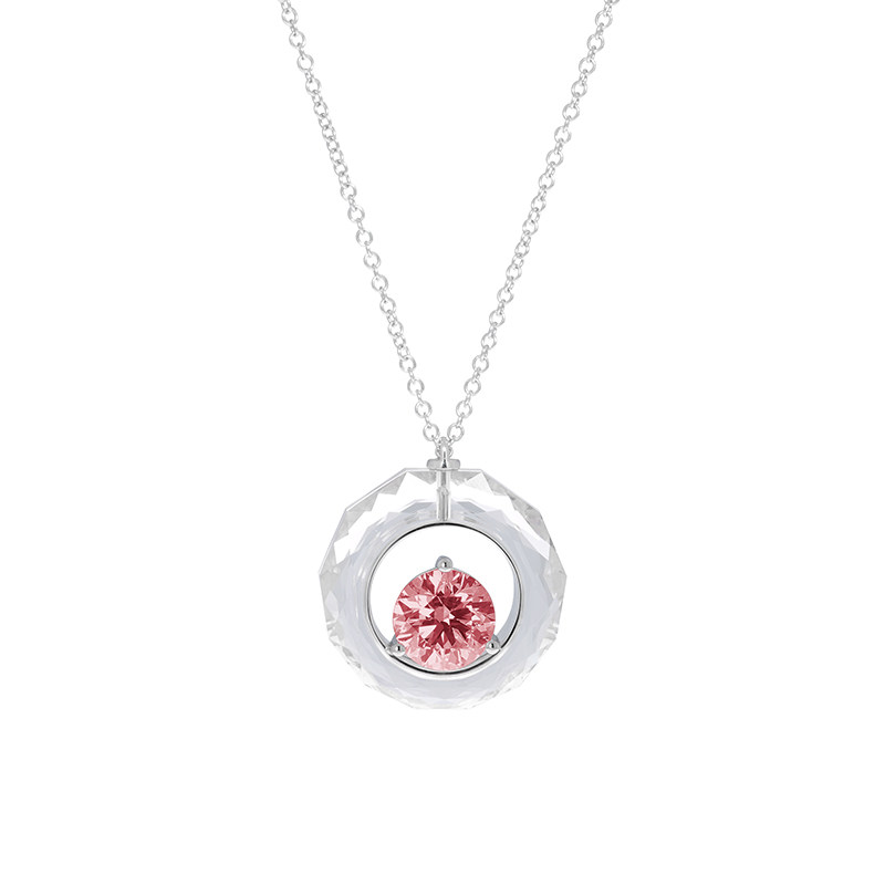 【定制】THE NECKLACE 荣耀光环项链18K金小众培育钻石吊坠项链