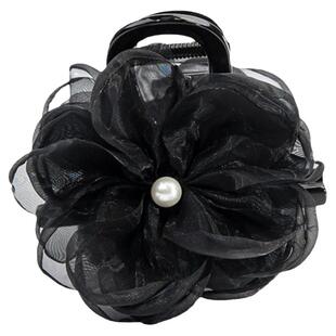 铂思亚海棠花开发夹女简约浪漫风花朵抓夹气质百搭中号鲨鱼夹头饰