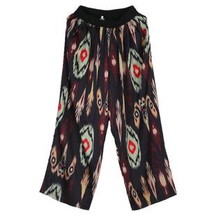 新疆民族风裤子艾德莱斯服饰时尚百搭款女阔腿裤维族舞长裤复古款