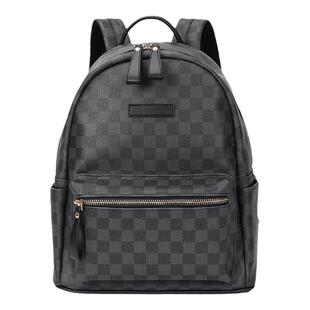 潮牌男士牛皮双肩包男士商务通勤背包休闲电脑包大容量学生书包