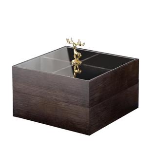 轻奢高档新中式分格干果盒家用客厅茶几零食糖果收纳盒水果摆放盘