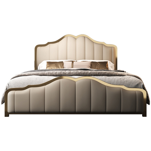 床轻奢现代简约主卧加宽真皮意式现代大床双人高端大气结婚