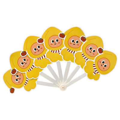 夏季手持折叠扇卡通学生户外便携小型高颜值塑料创意清凉七连扇