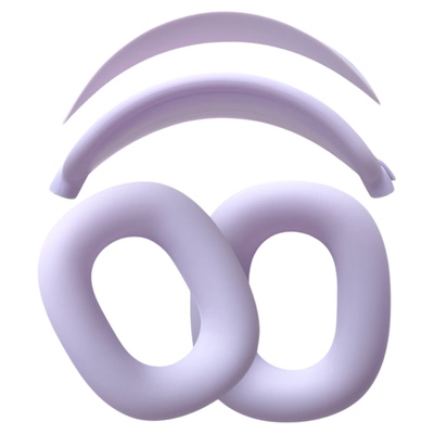 揪咪Chummy苹果头戴式耳机AirpodsMax1、2代头梁耳罩硅胶保护套透明保护壳智能休眠仓奶油紫色系列保护套