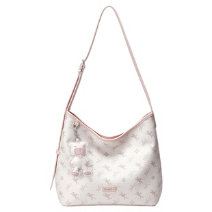 NU纽芝兰水桶包2026新款飞马老花腋下包上班通勤HOBO包单肩斜挎包