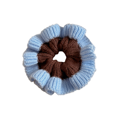 韩系拼色针织大肠发圈皮筋发绳