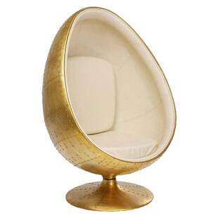 中古风单人沙发椅 美式复古时尚客厅主人椅教父椅休闲躺椅蛋壳椅