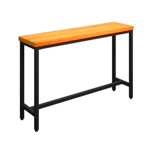 实木吧台桌美式定制家用阳台简约高脚长条桌桌椅组合靠墙窄桌吧桌