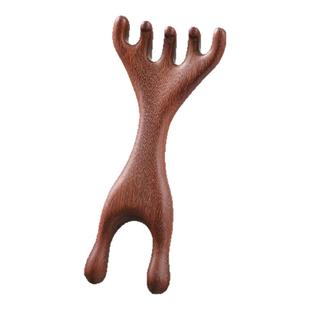 momoup檀木五爪鹿角按摩梳多功能头部按摩爪头皮经络抓头挠头疗养