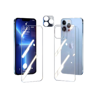 适用于苹果13手机后膜iphone12mini钢化膜背膜电镀防指纹13pro全包防摔刮花透明贴纸11promax磨砂玻璃背面膜