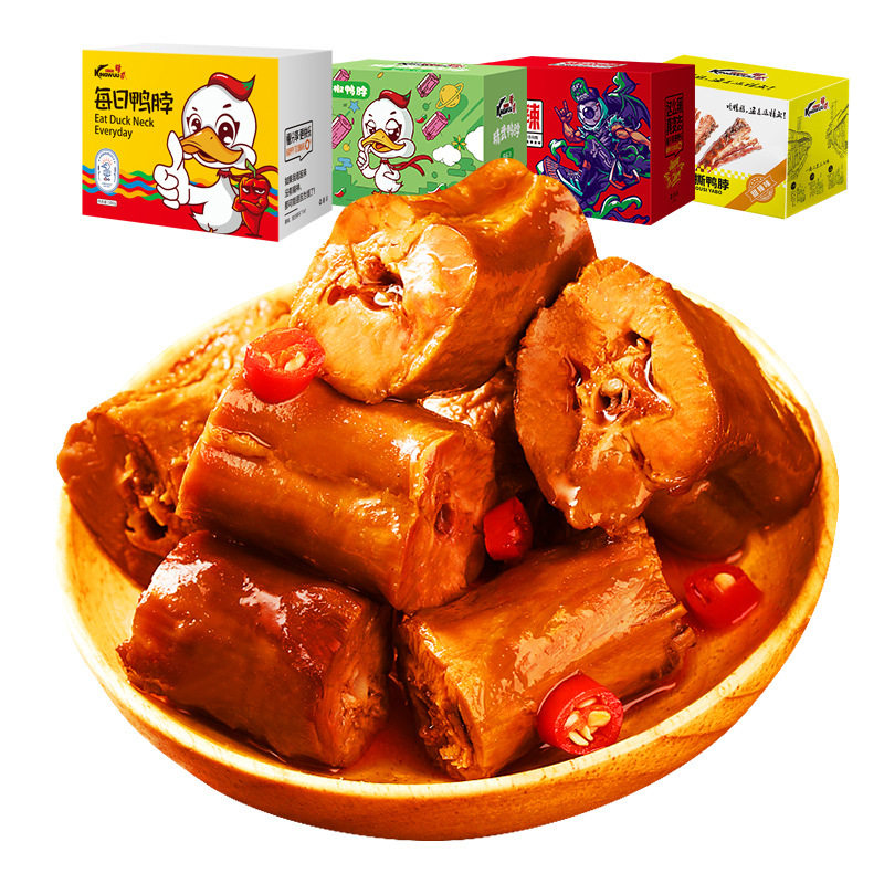 精武鸭脖子独立包装武汉特产卤味鸭肉零食