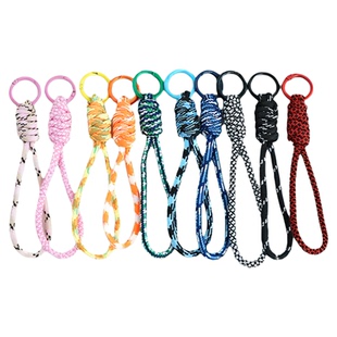 伞绳编织格子汽车钥匙扣圈卡证件防丢挂绳手机链包包挂件招财好运