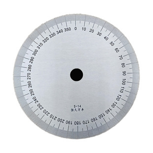 顺时针刻度盘不锈钢角度盘360度量角器配件圆形角度尺子/140x14x1