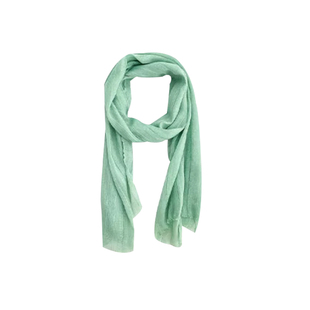 春季森系薄荷绿丝巾女长条薄款透气小围巾清新文艺氛围感系脖披肩