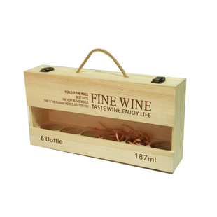 六支装500ml木盒红酒盒小瓶葡萄酒375ml红酒礼盒包装盒子木质包邮
