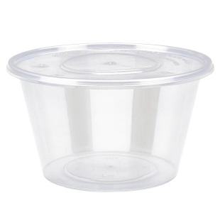 圆形一次性餐盒625ml塑料透明汤碗外卖打包盒快餐盒便当饭盒圆碗