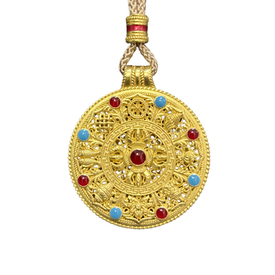 商场同款珐琅八宝罗盘金包银工艺