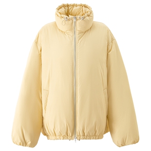 【季末折扣】欧时力立领中长款羽绒服外套茧型面包服2025秋冬新品