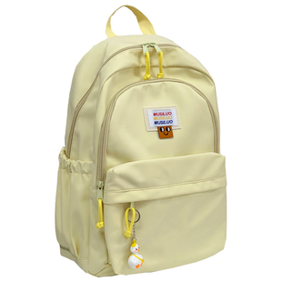 软糯奶黄双肩包女 简约百搭ins大容量高中学生初中生书包电脑背包