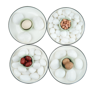 白色鹅卵石郁金香水培石头抛光白石子雨花石原石养花天然风水石春