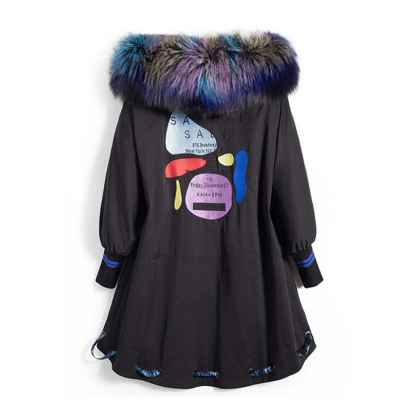宽松显瘦中长款派克服重工