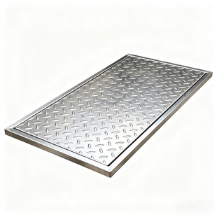 电力电缆沟盖板热镀锌防滑沟花纹钢盖板室外下水道弱电水井盖板