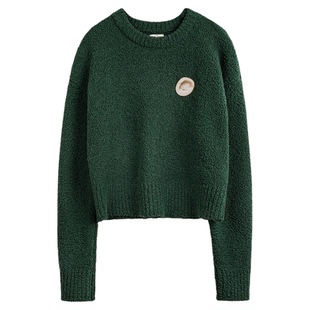 马登新年氛围颗粒绒圈圈毛衣复古套头软糯风针织衫内搭上衣秋季女