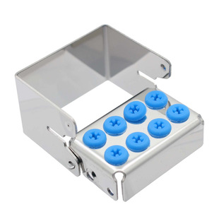 牙科8孔高低速通用金属车针架高压消毒盒开放式硅胶孔不锈钢镜面