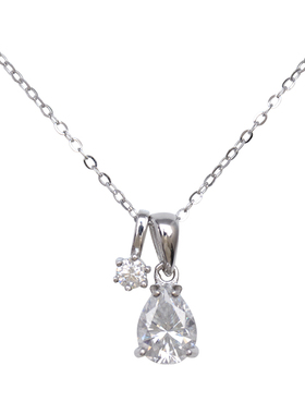 方糖家莫桑钻纯银精致水滴项链