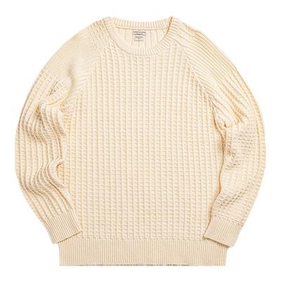 马登工装华夫格圆领针织衫