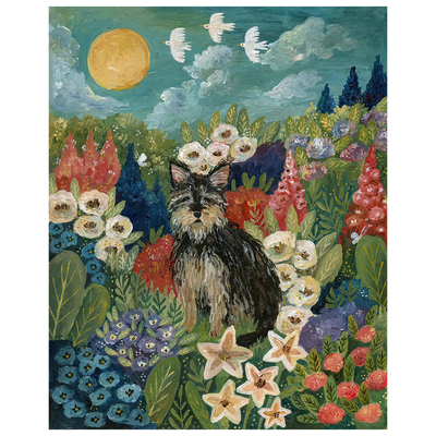 【一口价】插画师Josie Wren狗狗猫猫宠物客厅装饰挂复刻版画芯
